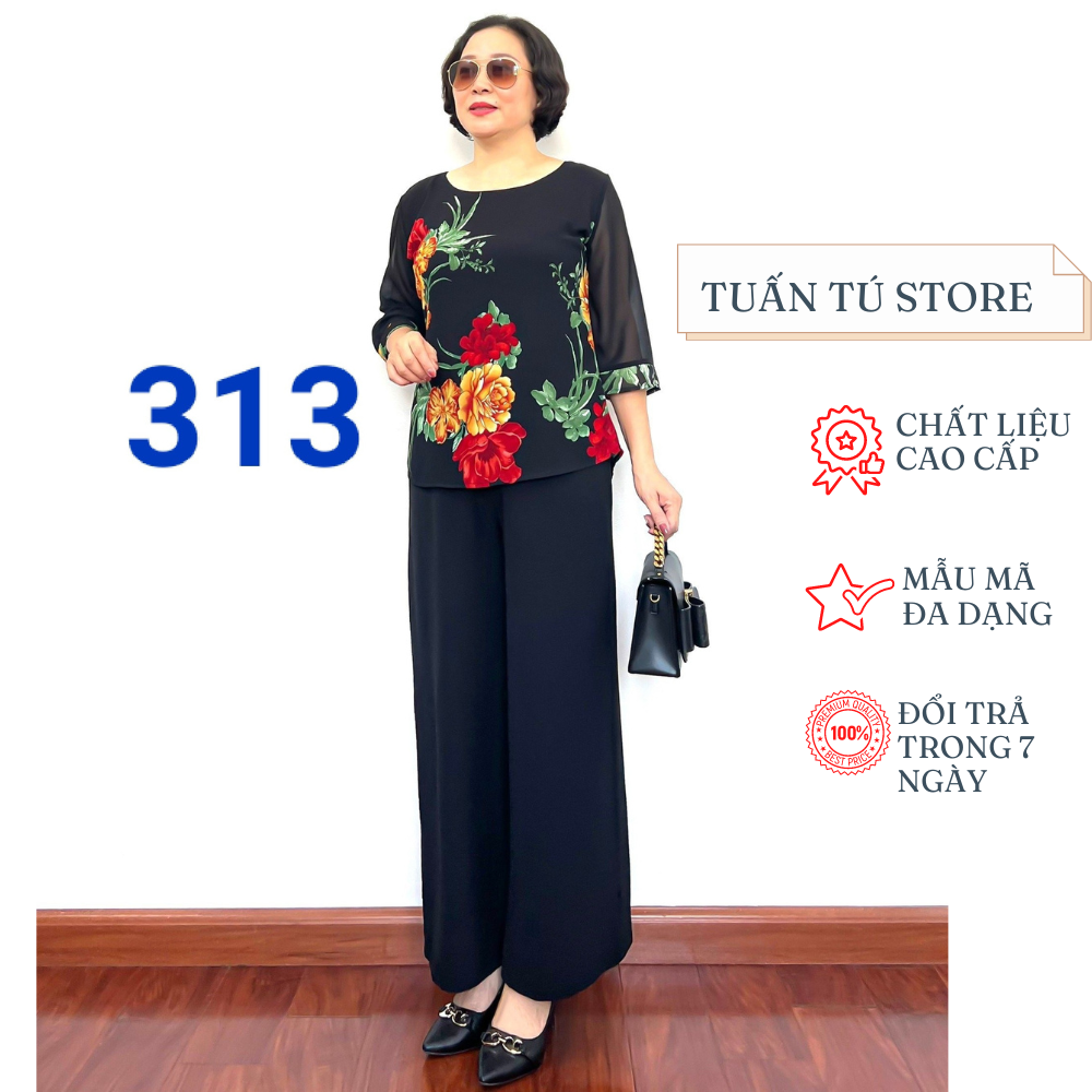 Áo voan 2 lớp sành điệu dành cho phụ nữ trung niên hiện đại - tuấn tú store
