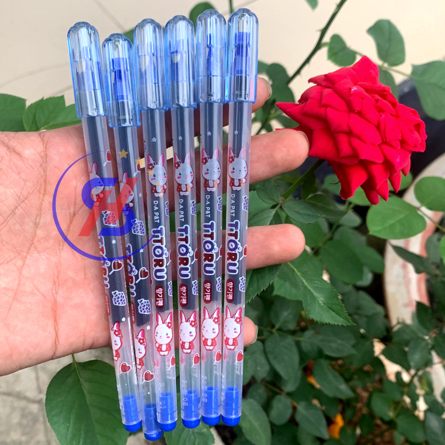 Hộp 12 Cây Bút Gel TTORU Hàn Quốc (Mực Xanh, Tím, Đỏ, Đen)