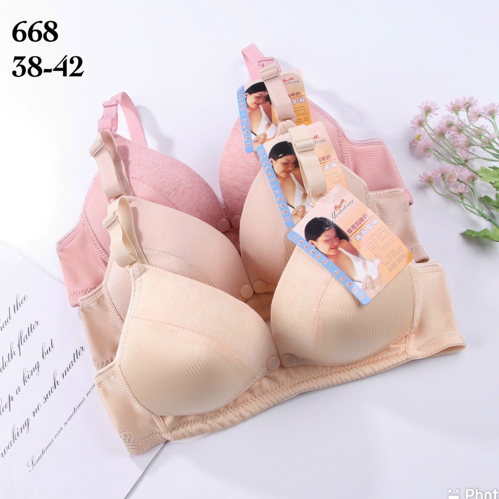 Combo 3 áo lót bầu và sau sinh cho con bú có cúc bấm thông hơi xuất thái