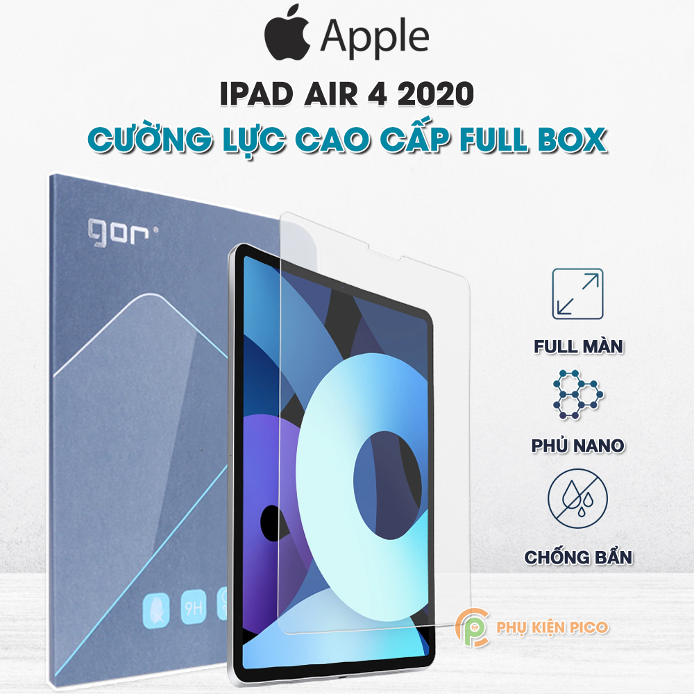 Kính cường lực ipad air 4 2020 chính hãng gor độ cứng 9h full màn hình - dán màn hình ipad air 4 2020