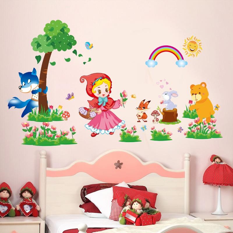 Decal dán tường Cô bé quàng khăn đỏ- T120-kiddecals