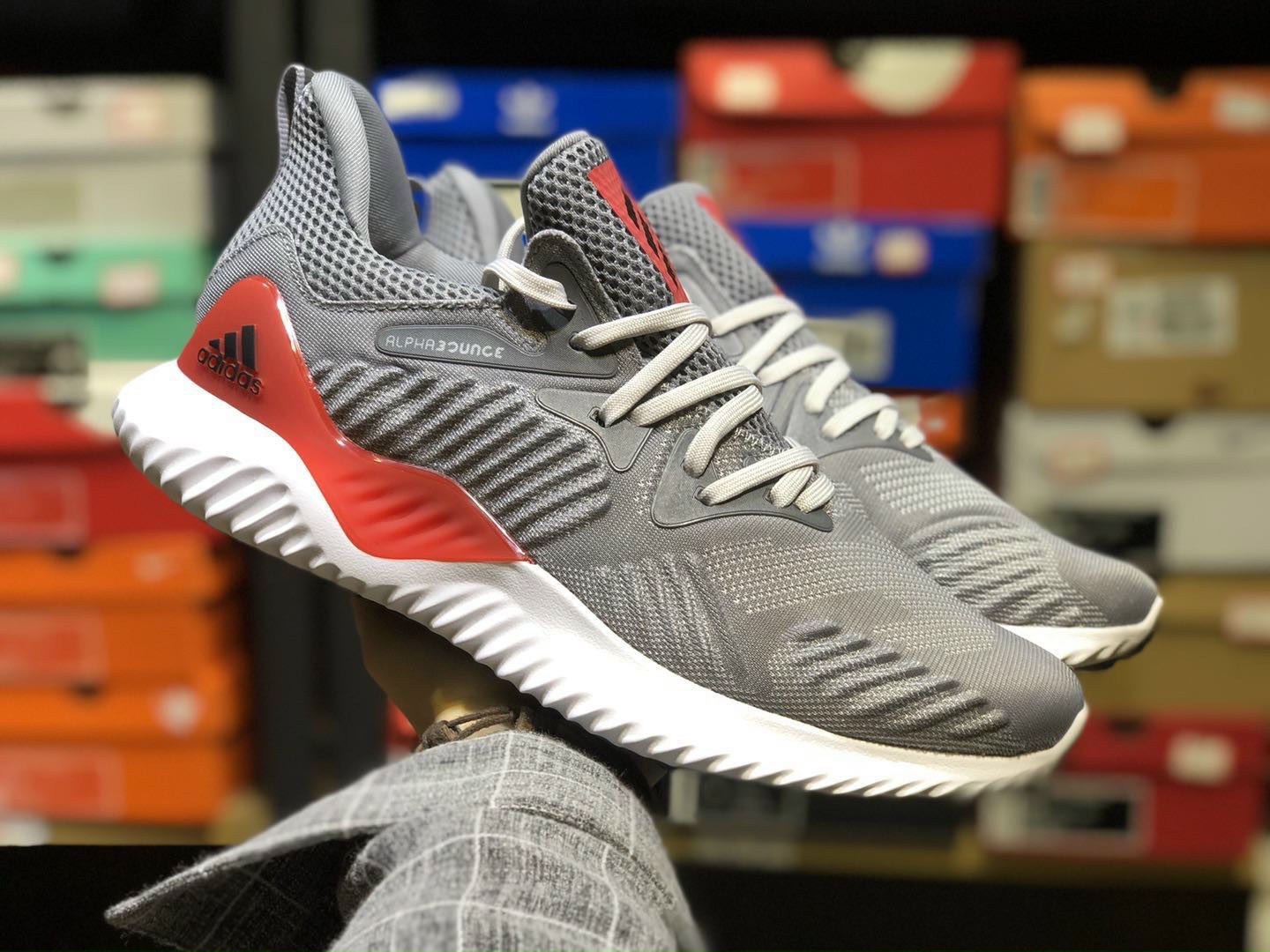 Giày thể thao Adidas Alphabounce Beyond Xám Đỏ