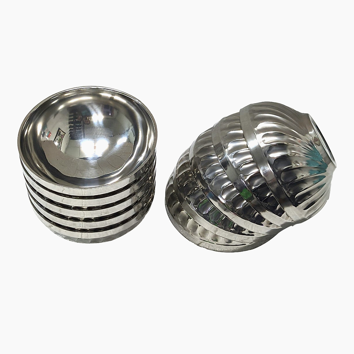 Bộ 5 bát tô xoắn inox 2 lớp cách nhiệt loại 16cm
