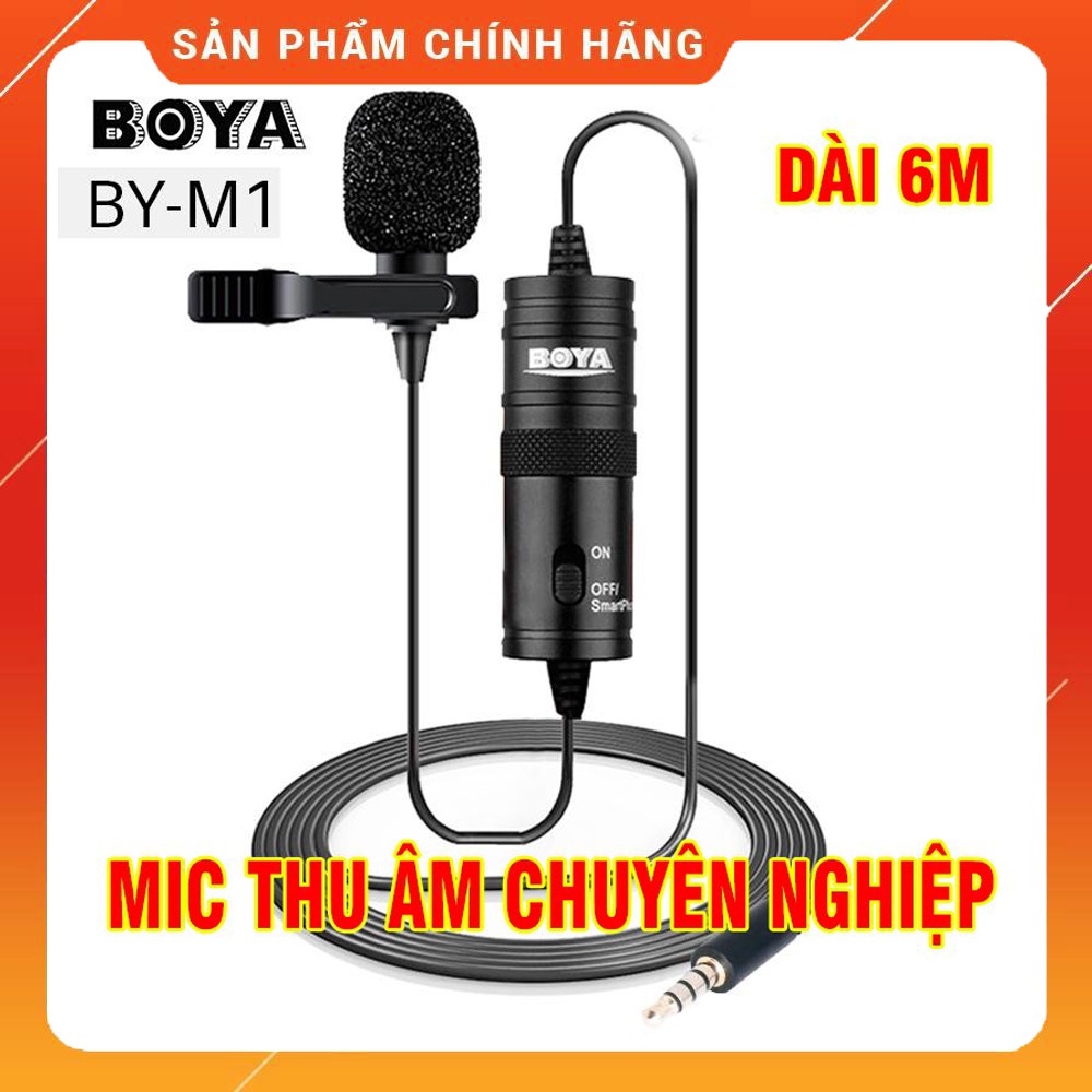 Mic thu âm cho điện thoại và máy ảnh boya by-m1, microphone cài áo boya by-m1 pro giảm ồn, mic thu âm cài áo, thu âm chuyên nghiệp dùng cho máy ảnh dslr,
