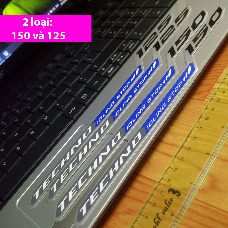 Tem dán xe TECHNO idling 150 - 125