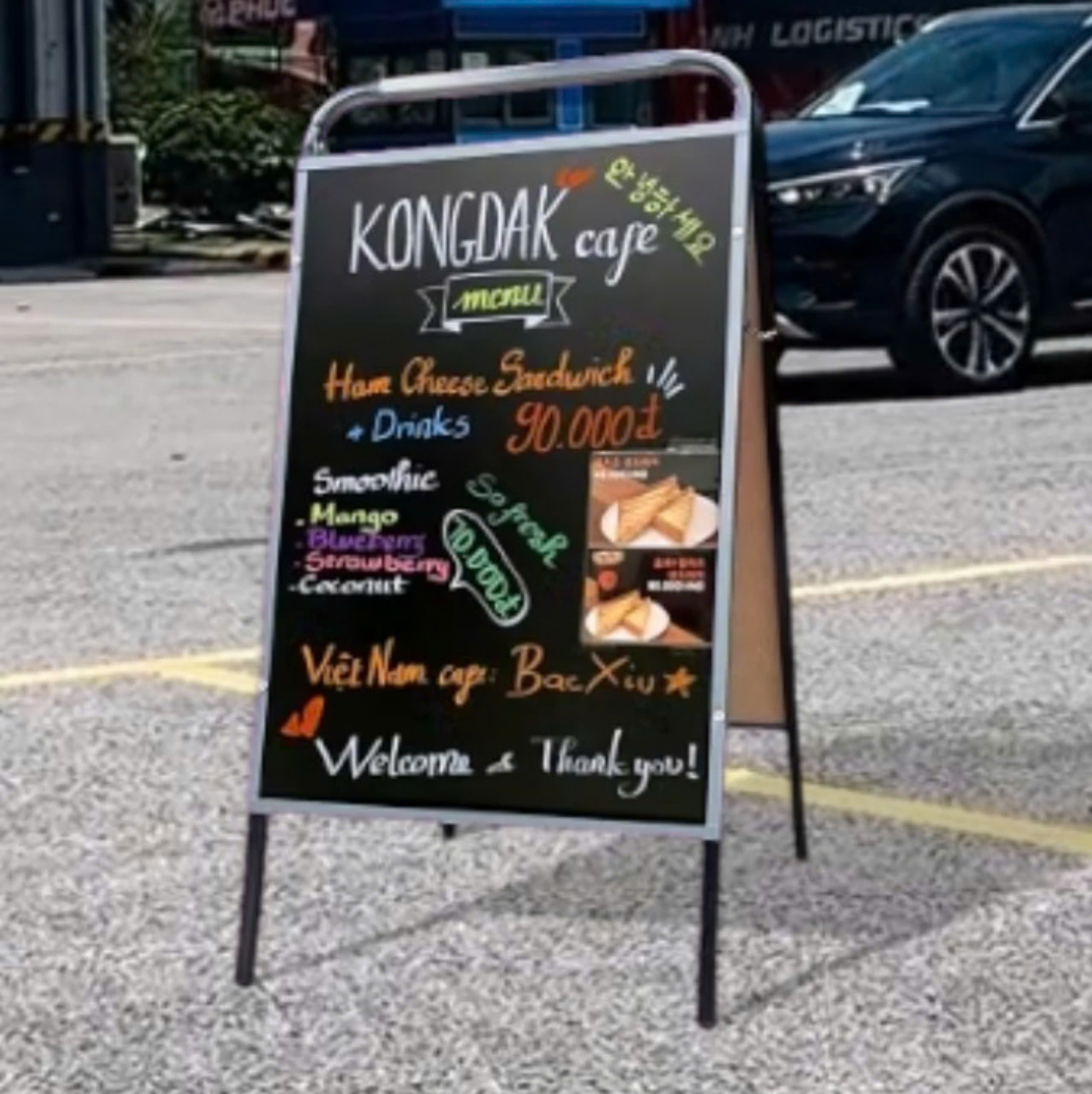 Double-Sided Wooden Menu Board, Written with Markers or Chalk