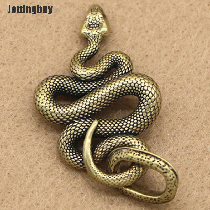 Jettingbuy 1pc Brass Snake Key Ring Boa Key chain Outdoor Small Accessories Car Hanging