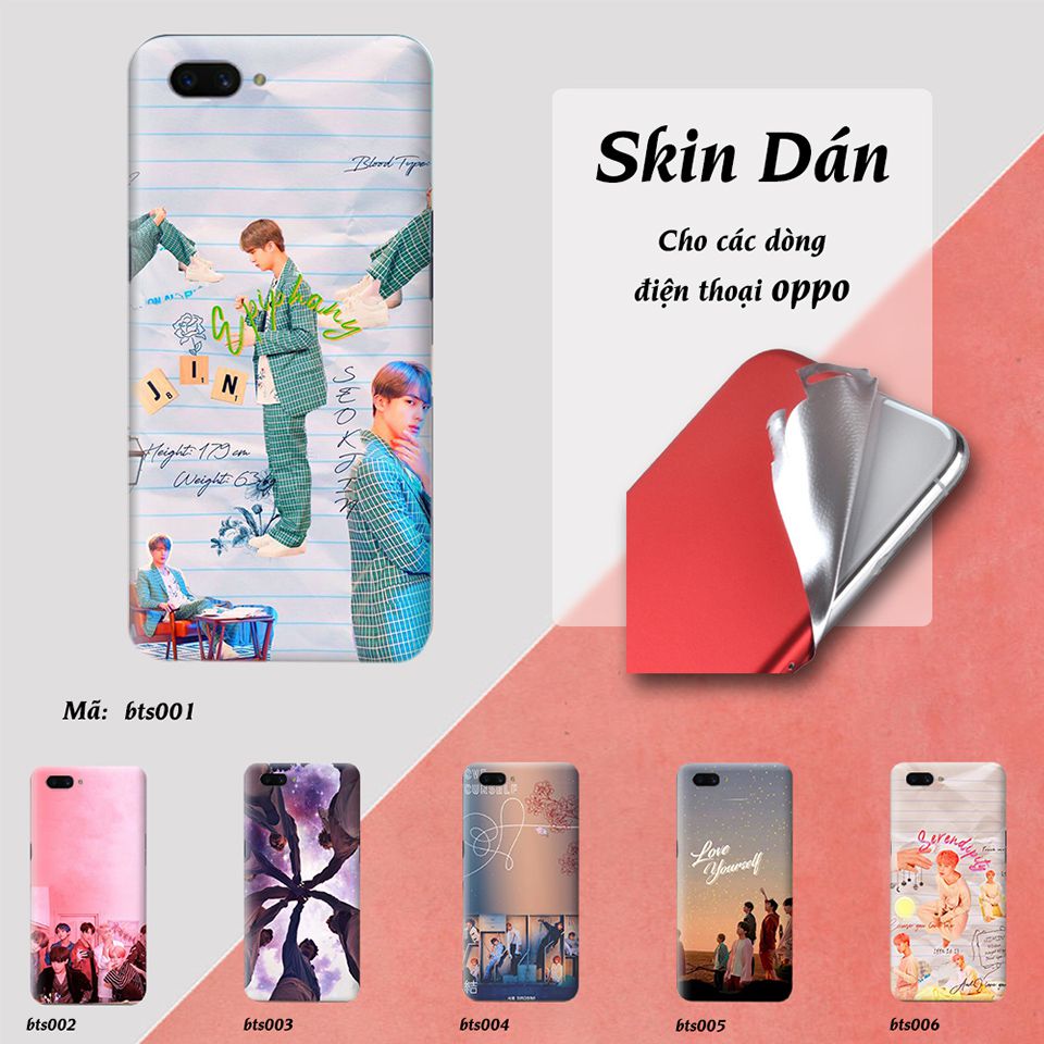 Skin dán cho Oppo mẫu BTS - bts001 (inbox mã máy cho shop)