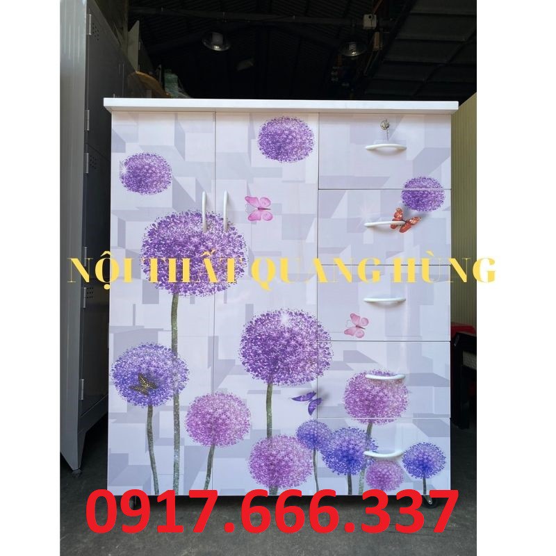 Tủ nhựa đài loan cho bé in hoa Bồ Công Anh Giá rẻ