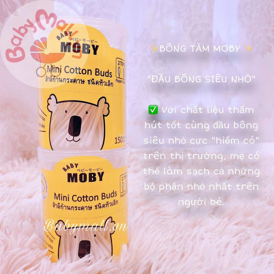 Bông tăm Moby đầu nhỏ Babymall.vn