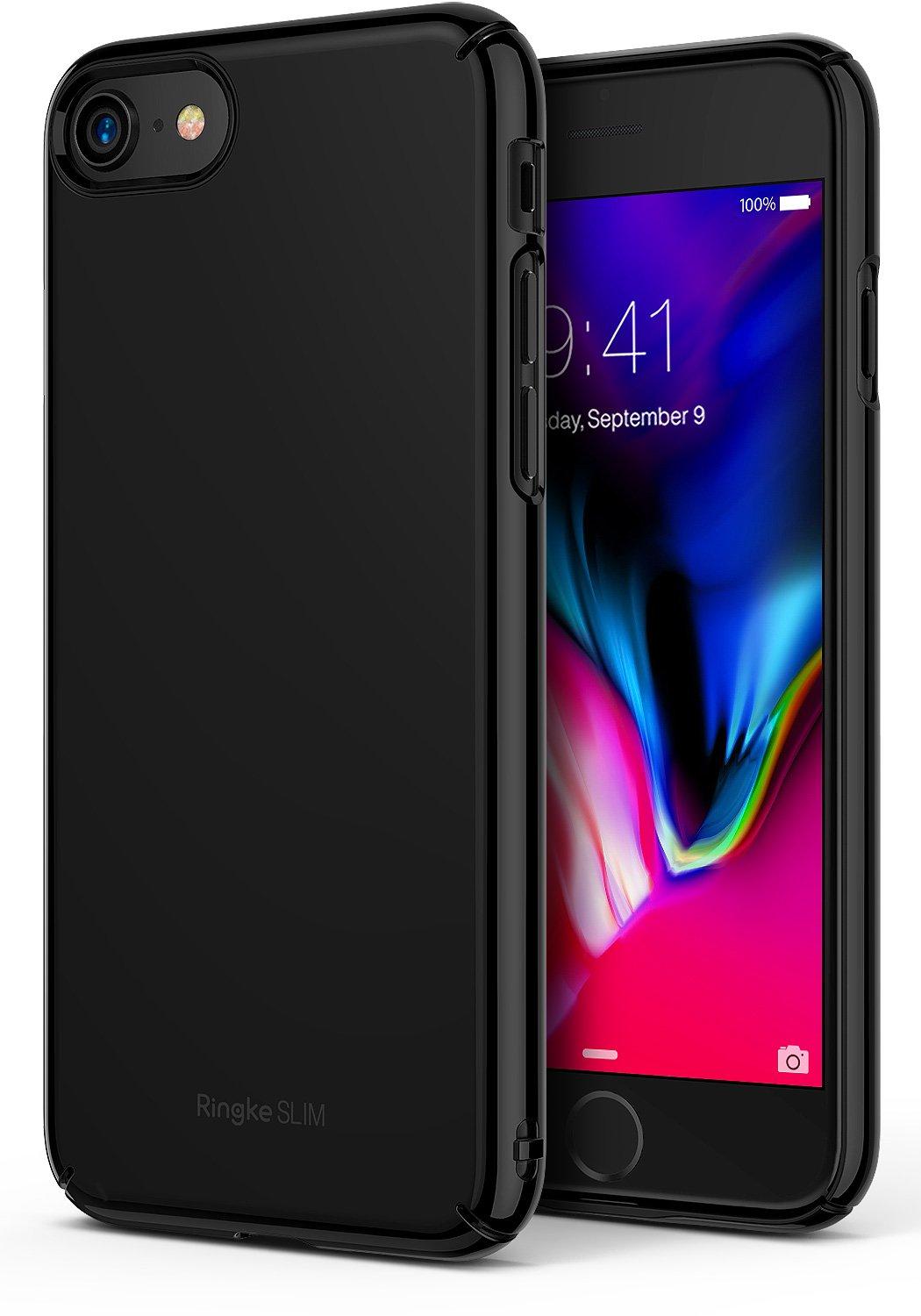 Ốp lưng Hàn Quốc Ringke Slim iPhone SE 2020 / iPhone 8 / iPhone 7 (Gloss Black)