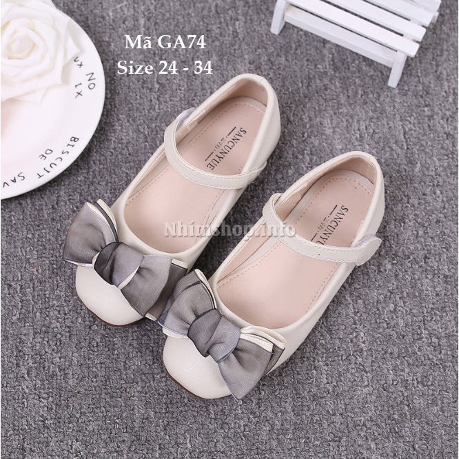 Giày Trắng Đính Nơ Búp Bê Xinh Xắn Cho Bé Gái GA74