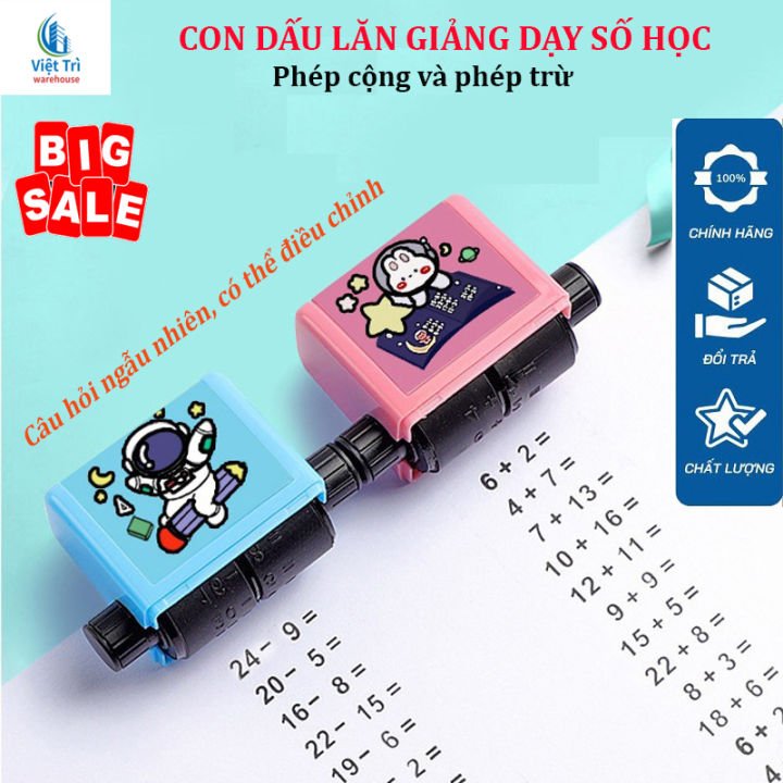 Con lăn in phép tính toán học cho bé - Máy tạo phép tính, Con lăn in phép toán cơ bản cho bé tự học tại nhà tiện lợi cho mẹ và bé.