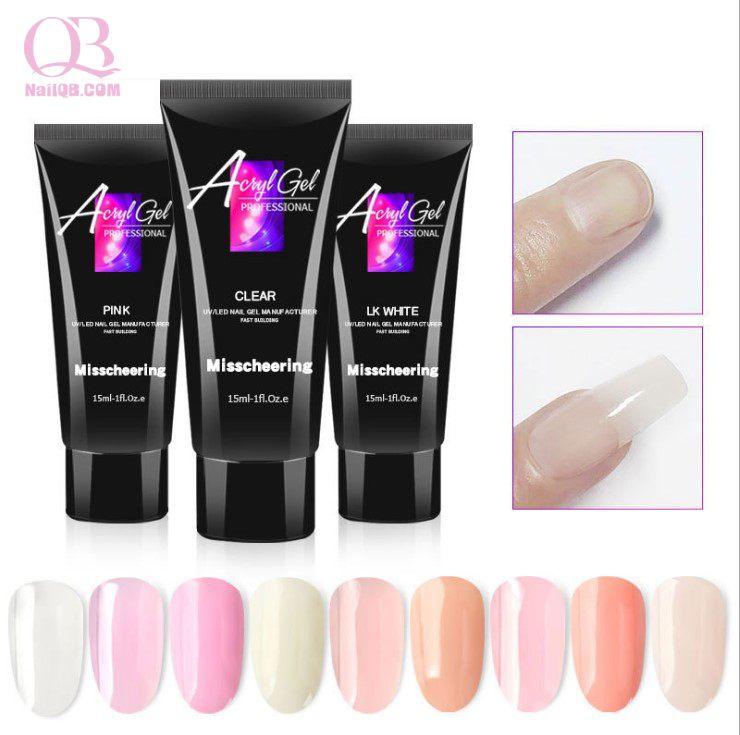 Gel gôm đắp móng gel (poly gel) Misscheering tuýp nhỏ 15ml