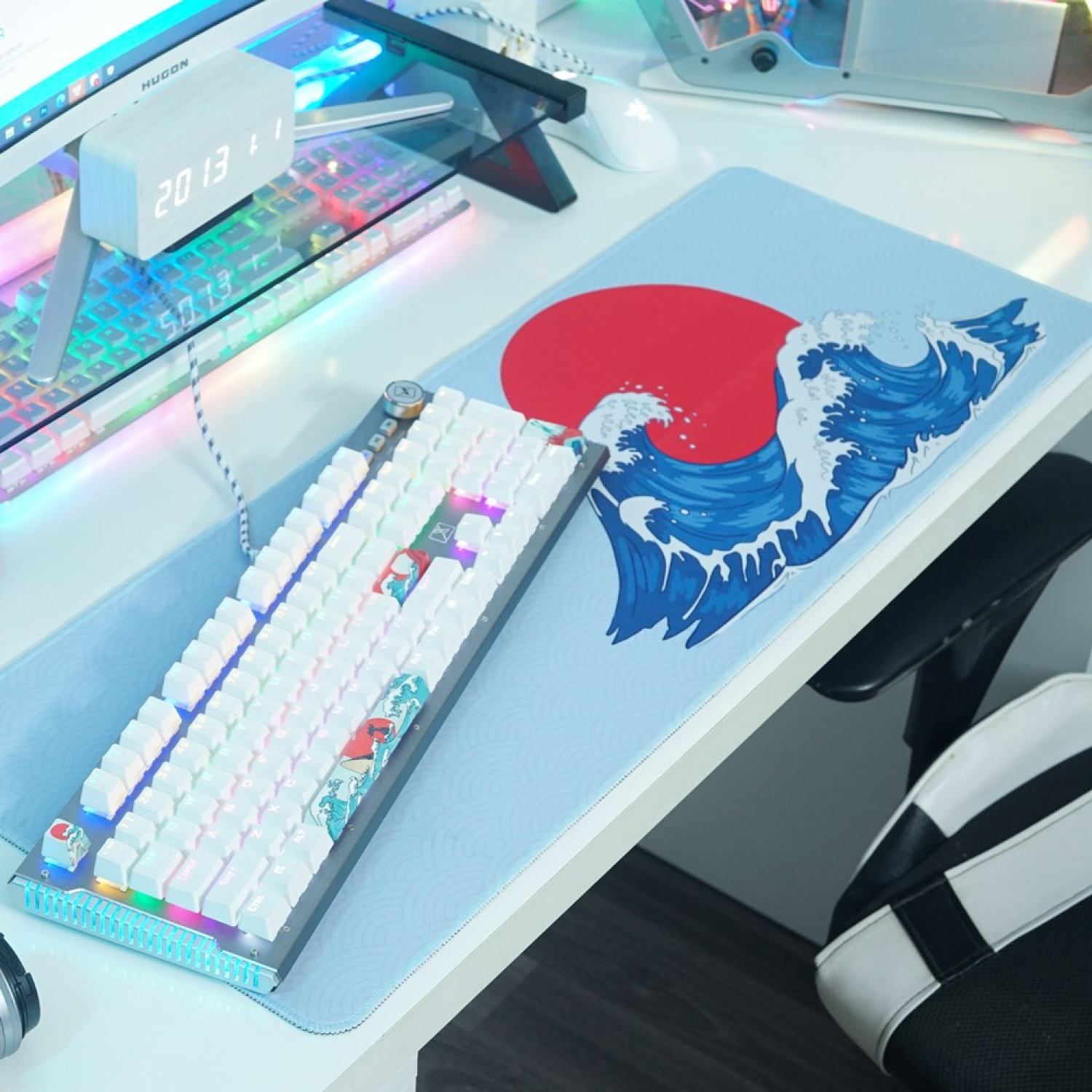 BÀN PHÍM CƠ GAMING HJK K968 LED RAINBOW NÚM VẶN KEYCAP ĐỘC ĐÁO