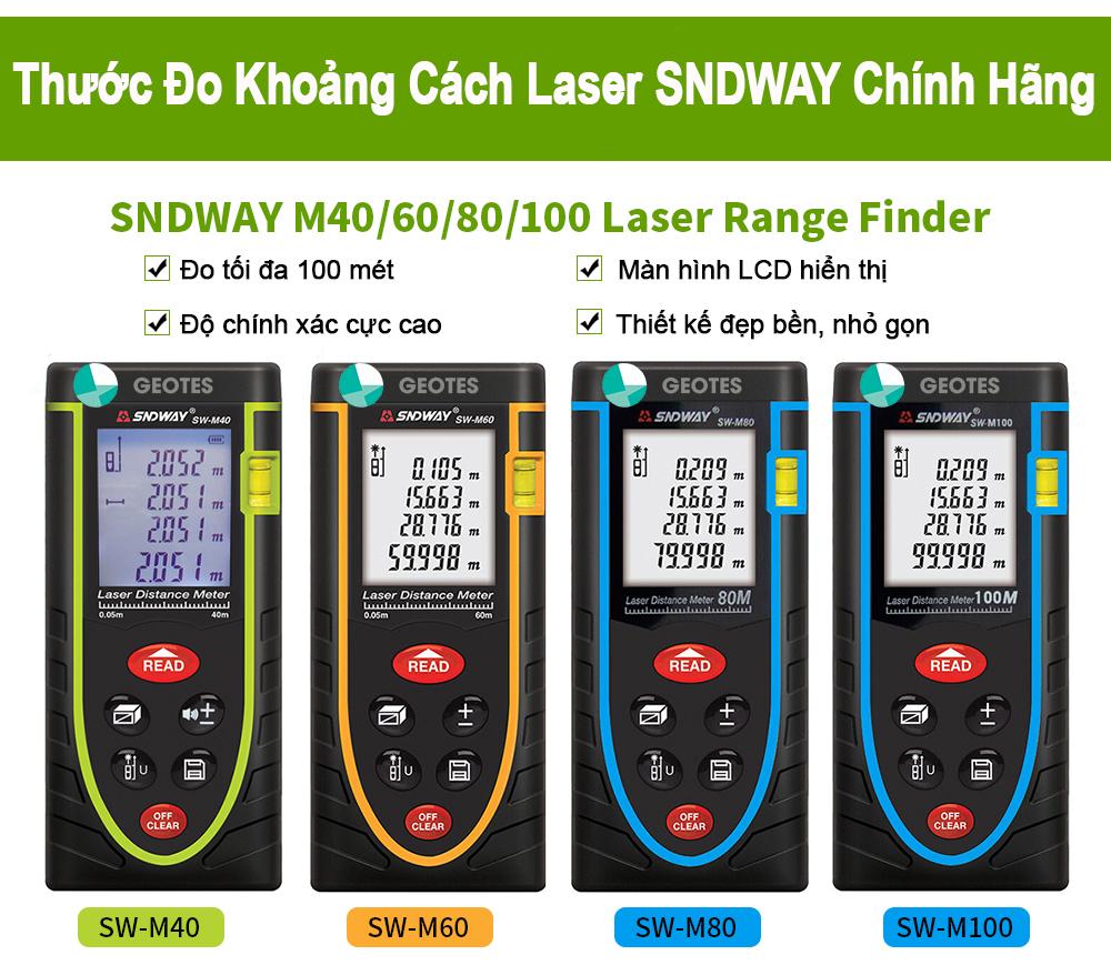 Thước đo khoảng cách laser SNDWAY phạm vi 100m (SW-M100) giá rẻ