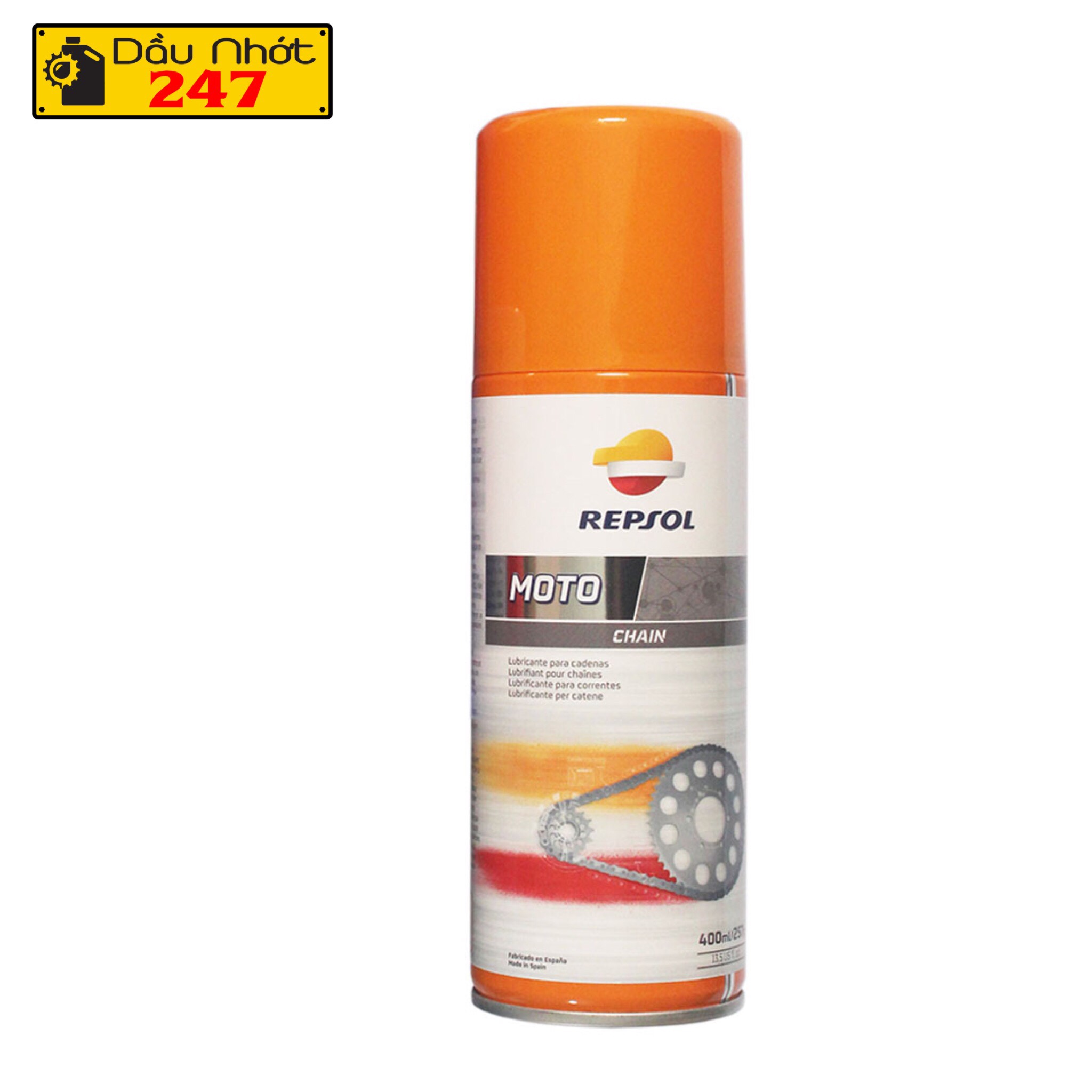 Chai xịt dưỡng sên/xích Repsol 400ml