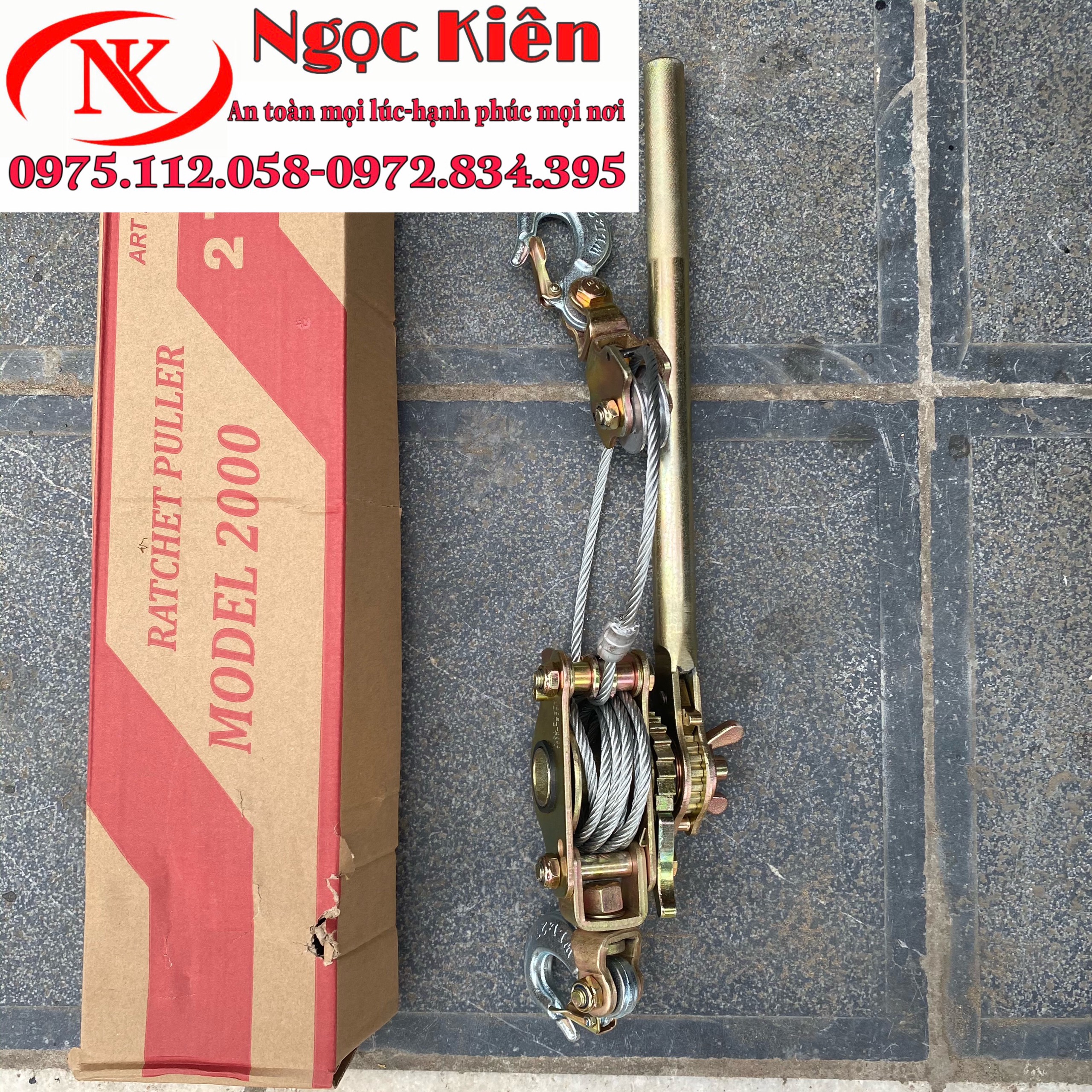 Pa lăng cáp lắc tay 1 tấn-Palang lắc cáp NGK 1 tấn
