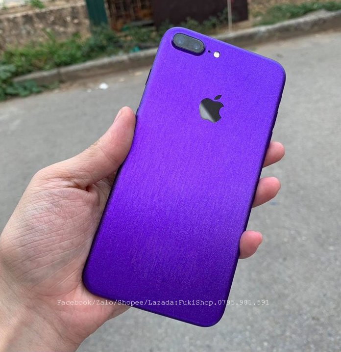 Tấm Dán Skin iPhone nhôm xước Brush Deep Purple siêu đẹp cho 7Plus 8Plus 6Plus X XS XR XS Max 11 11pro 11 pro max 6 7 8 - FukiShop