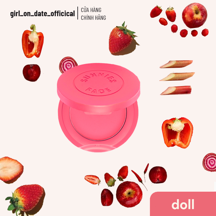 [CHÍNH HÃNG] Phấn má Sunnies Face Airblush [Cream Blush & Cheek Tint] Doll