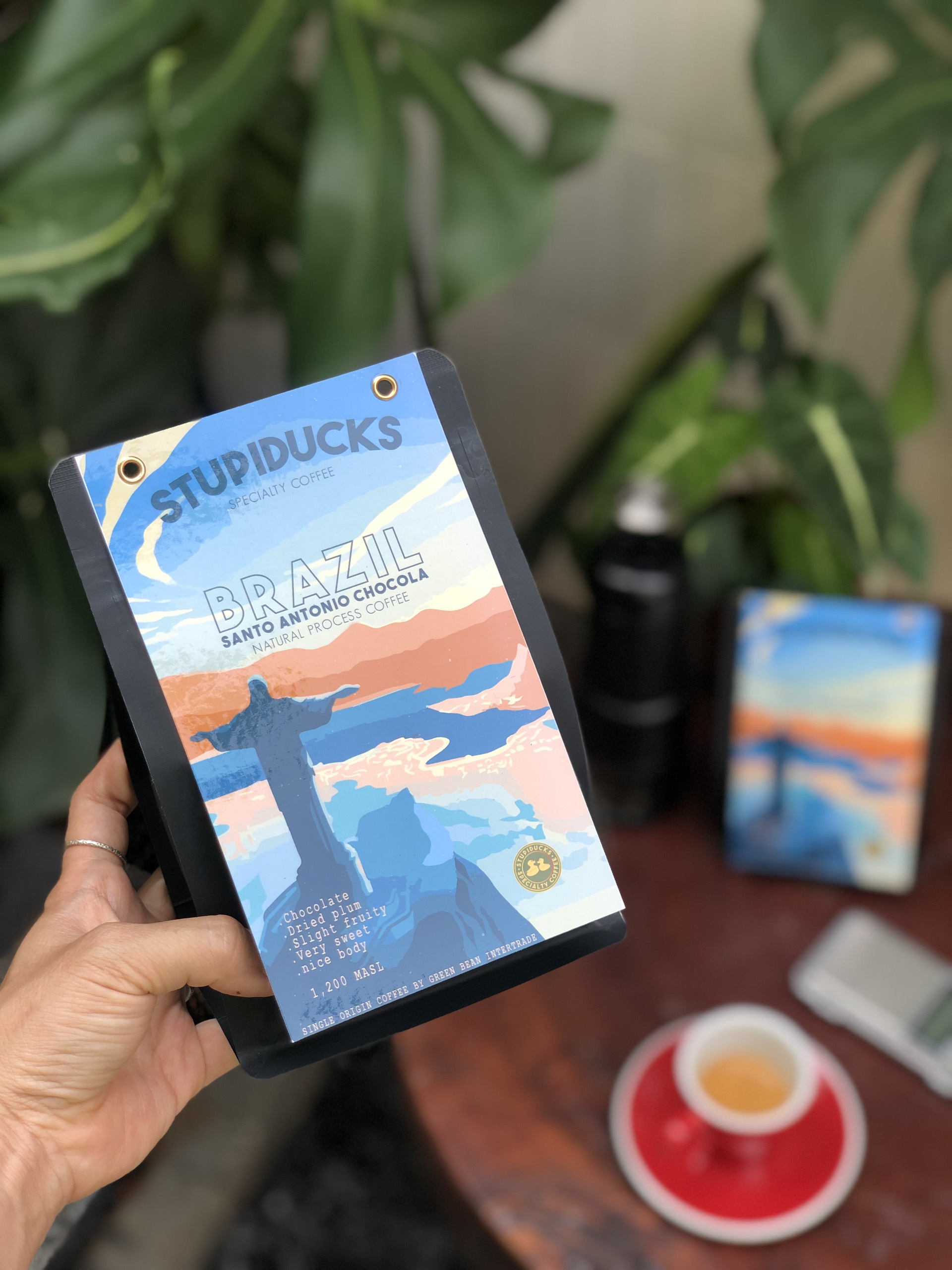 Cà Phê Brazil rang đậm vừa Arabica Espresso Santo Antonio Chocola - Stupiducks Specialty Coffee