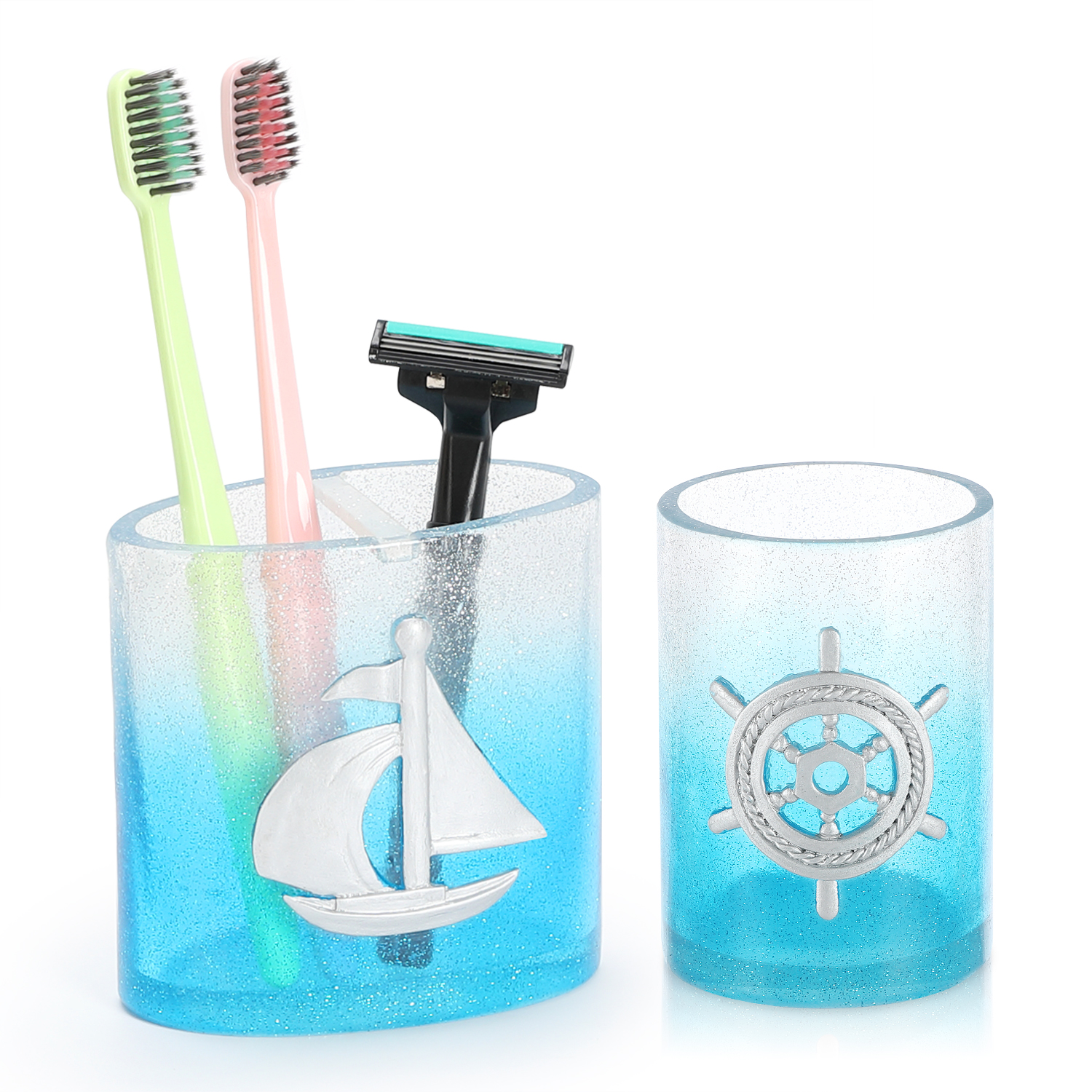 Bộ đồ dùng nhà tắm set 5 món hình mỏ neo