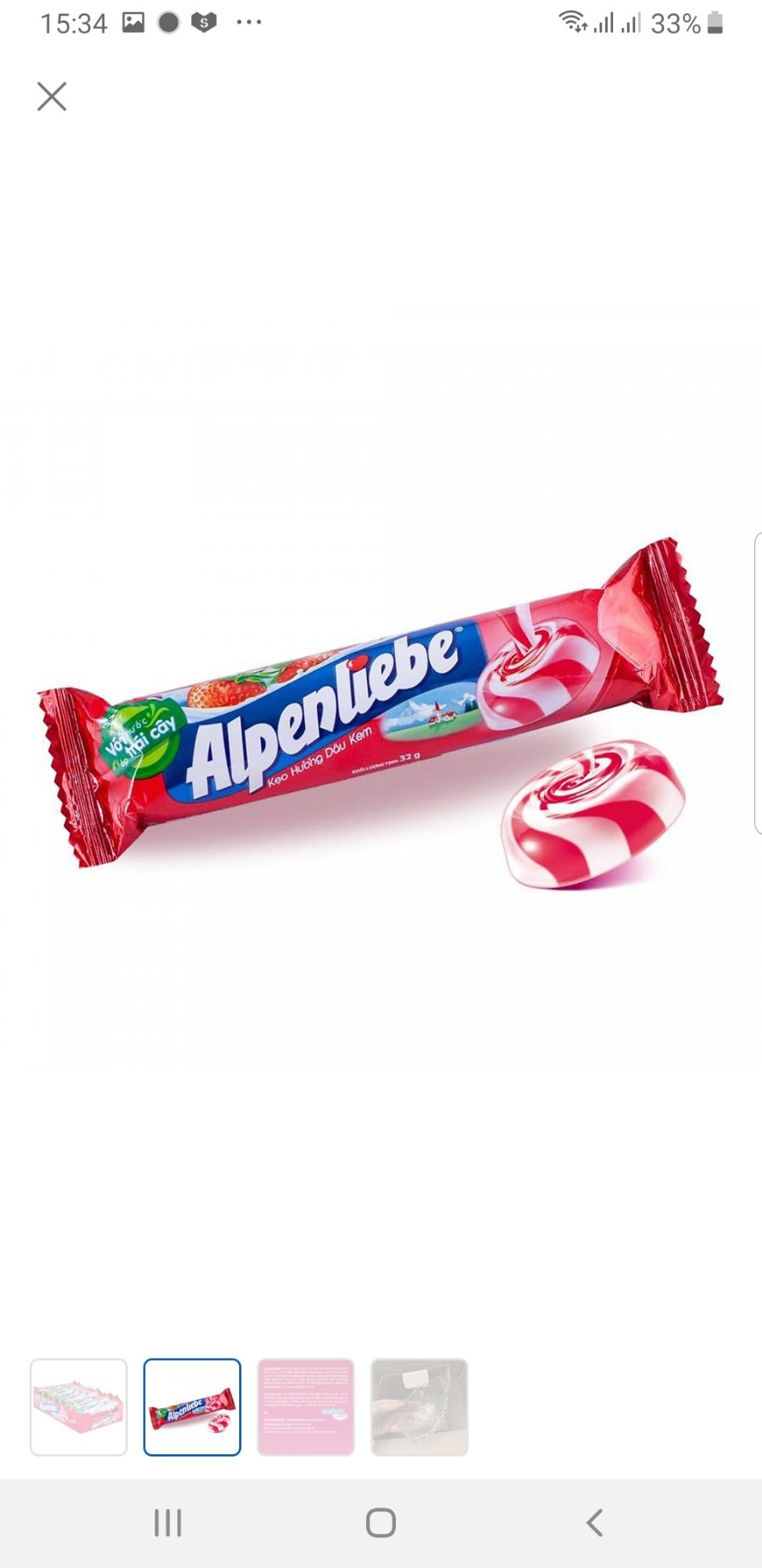 Kẹo Alpenlibe Hương Dâu 16 thỏi / hộp