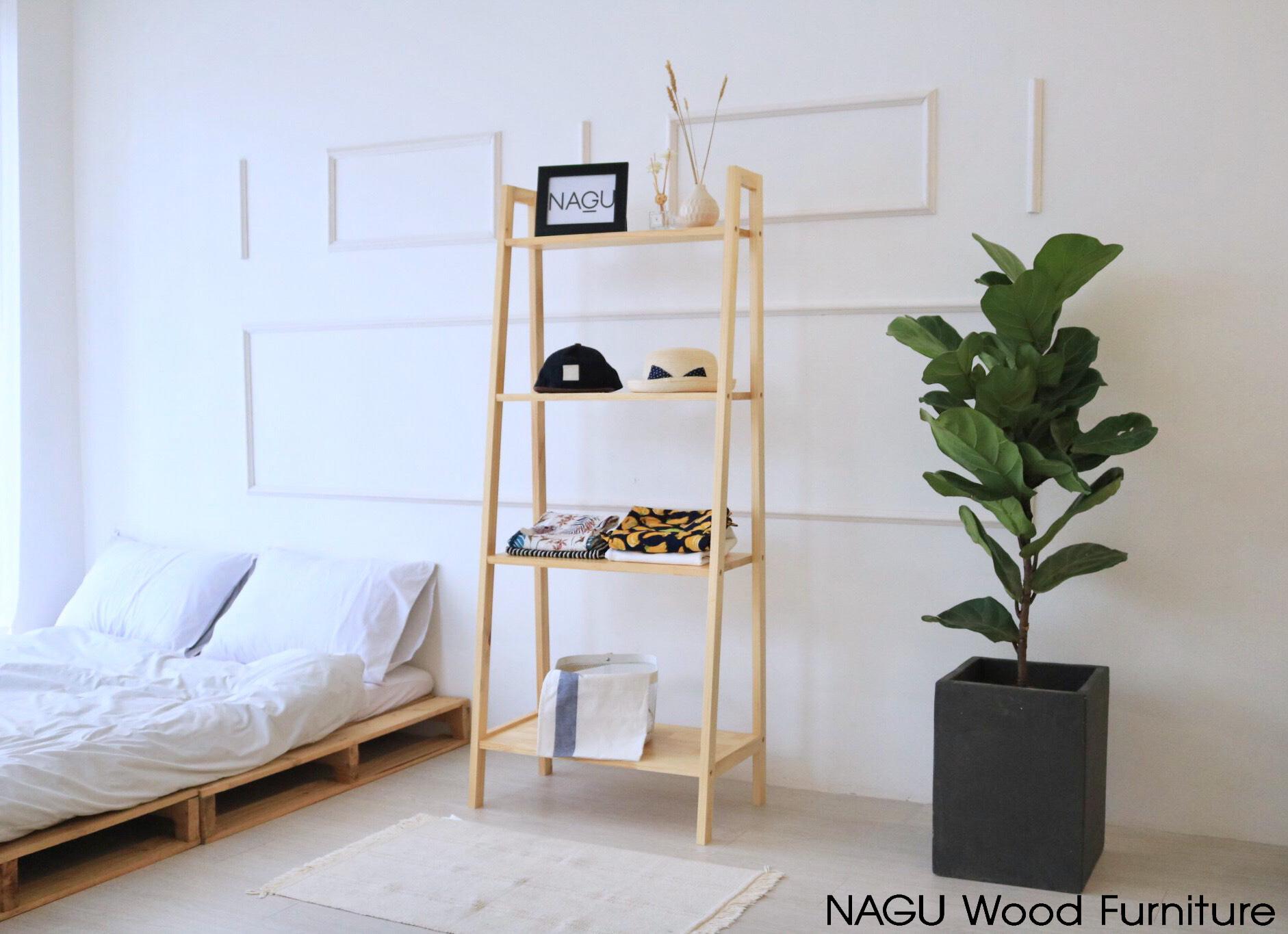 NAGU Combo Kệ Gỗ Treo Đồ Hình Thang ( Ladder Shelf)
