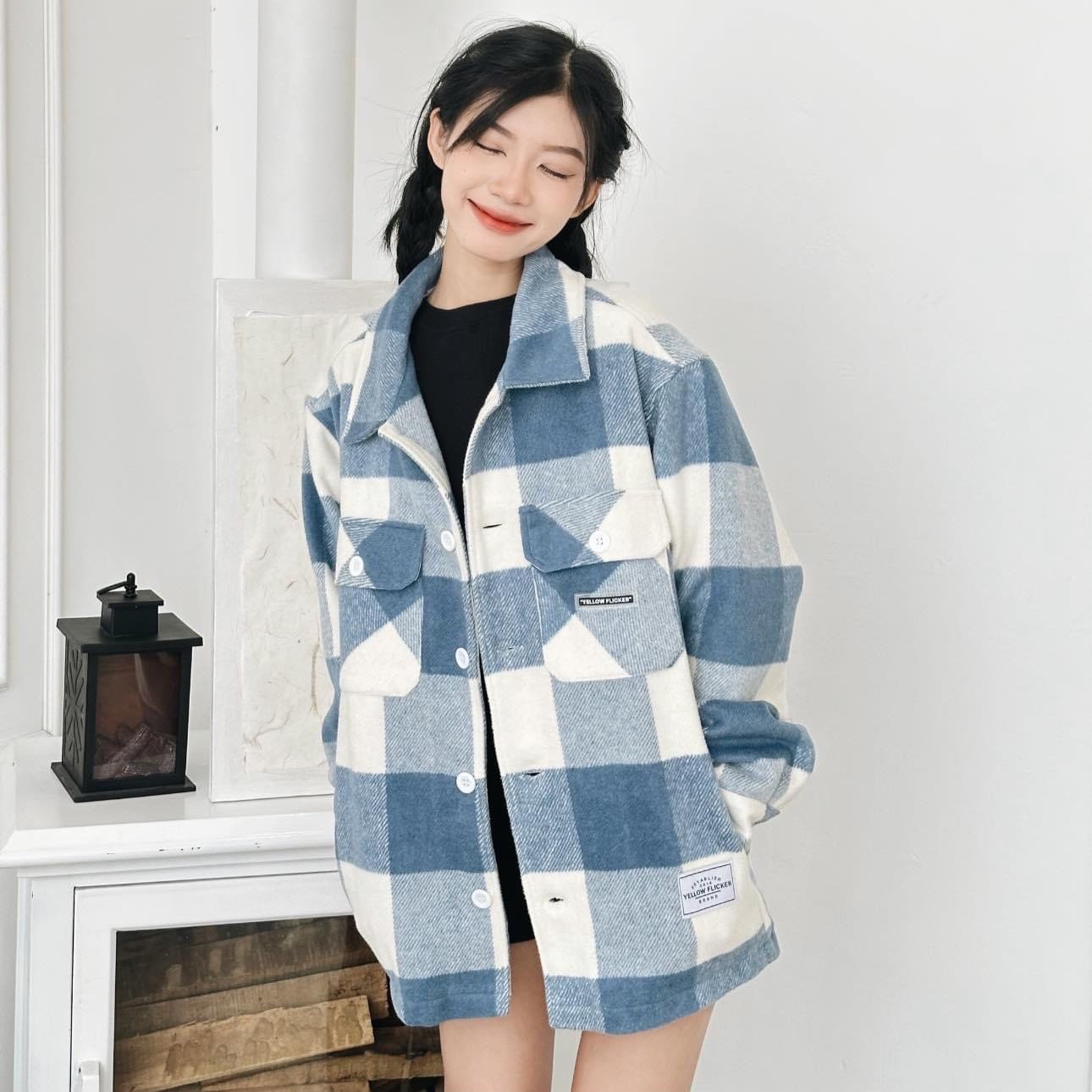 Áo khoác dạ hai lớp YELLOW FLICKER unisex