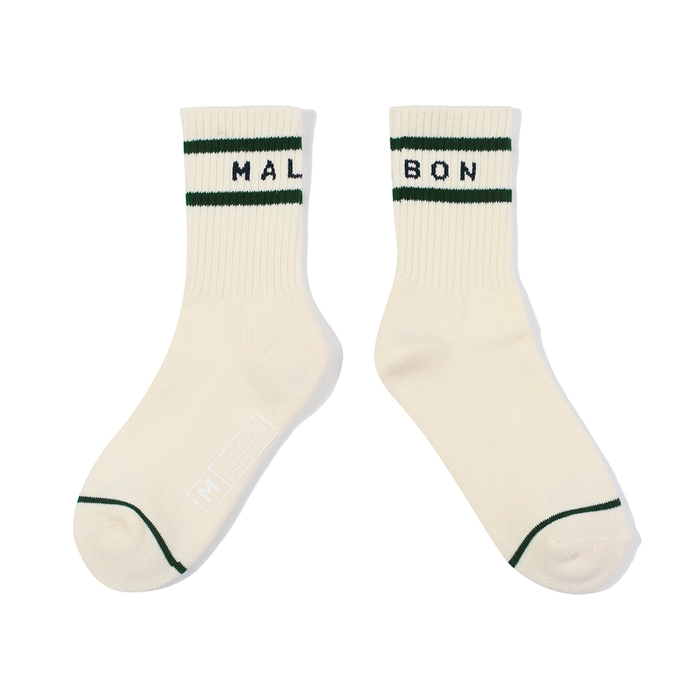 Malbon golf stripe logo round socks