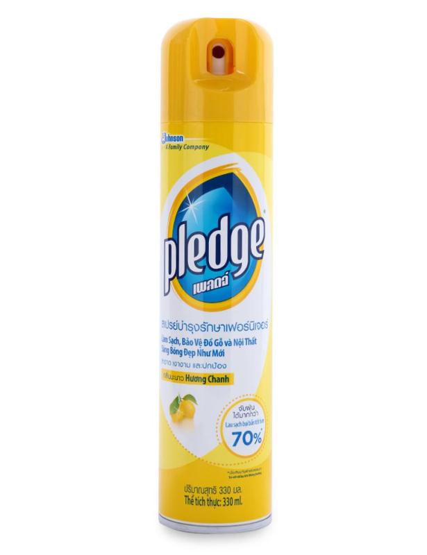 Xịt Đánh Bóng Gỗ Bóng Da Pledge Hương Chanh Chai 330ML