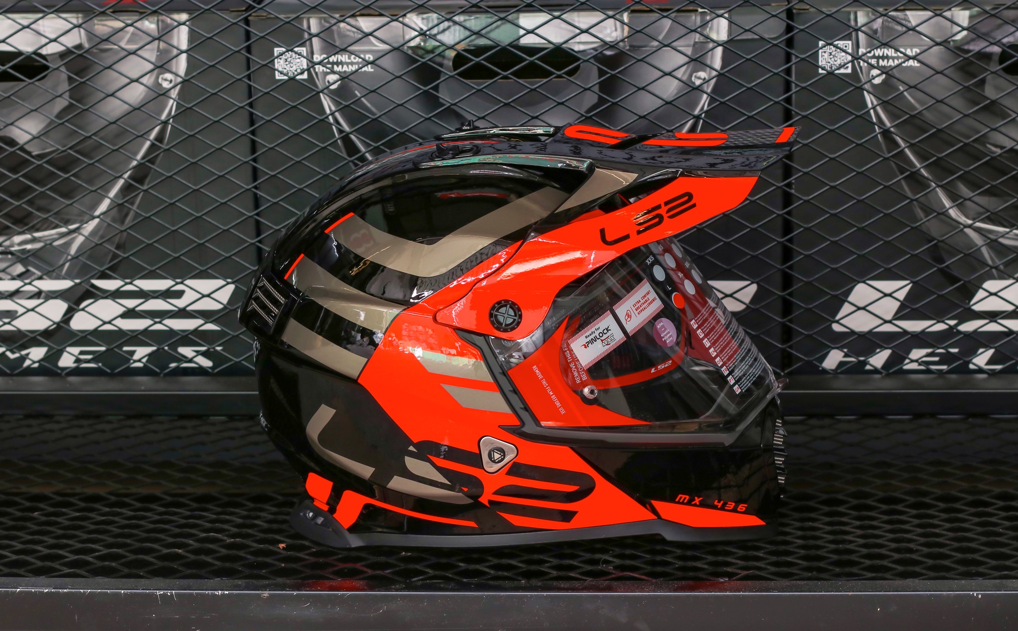 MŨ BẢO HIỂM ADVENTURE LS2 MX436 - BLACK ORANGE