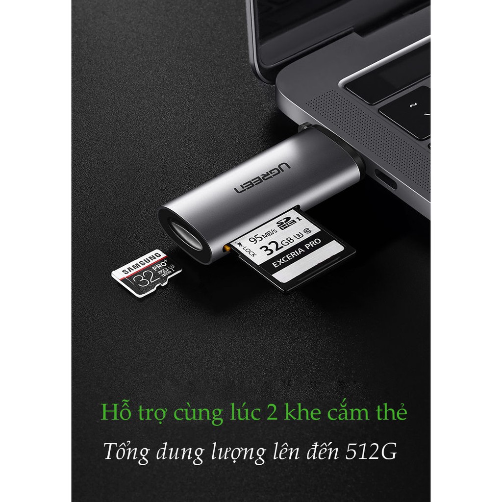 Đầu Đọc Thẻ Nhớ Sd/Tf Usb Type-C Ugreen 50704