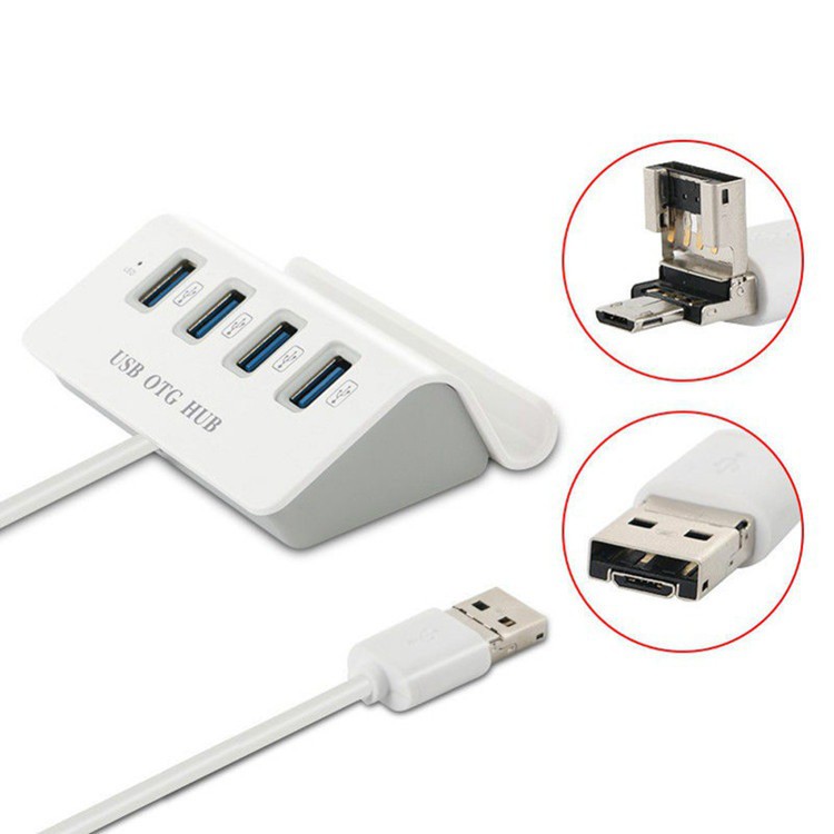 Bộ chia 4 Cổng USB OTG HUB - THIẾT BỊ KẾT NỐI ĐIỆN THOẠI VỚI BÀN PHÍM VÀ CHUỘT CHƠI GAME MOBILE