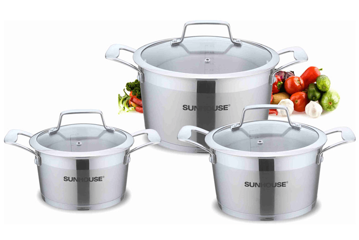 Bộ nồi 3 chiếc inox 5 đáy sunhouse sh779