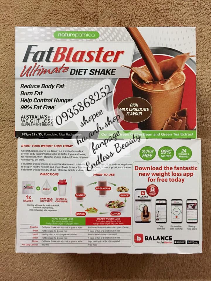 SỮA UỐNG GIẢM CÂN FATBLASTER Ultimate 21 gói x 33g