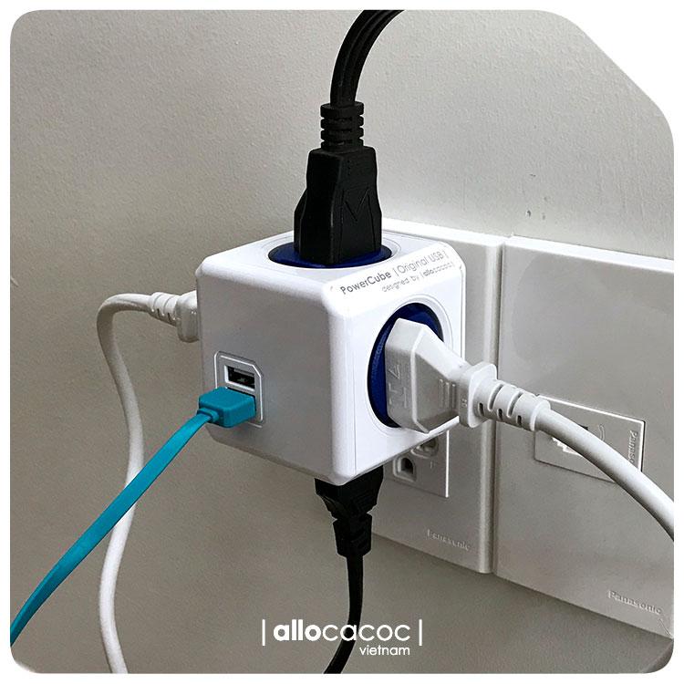 Ổ Cắm Điện Allocacoc PowerCube Original 2 Sạc USB