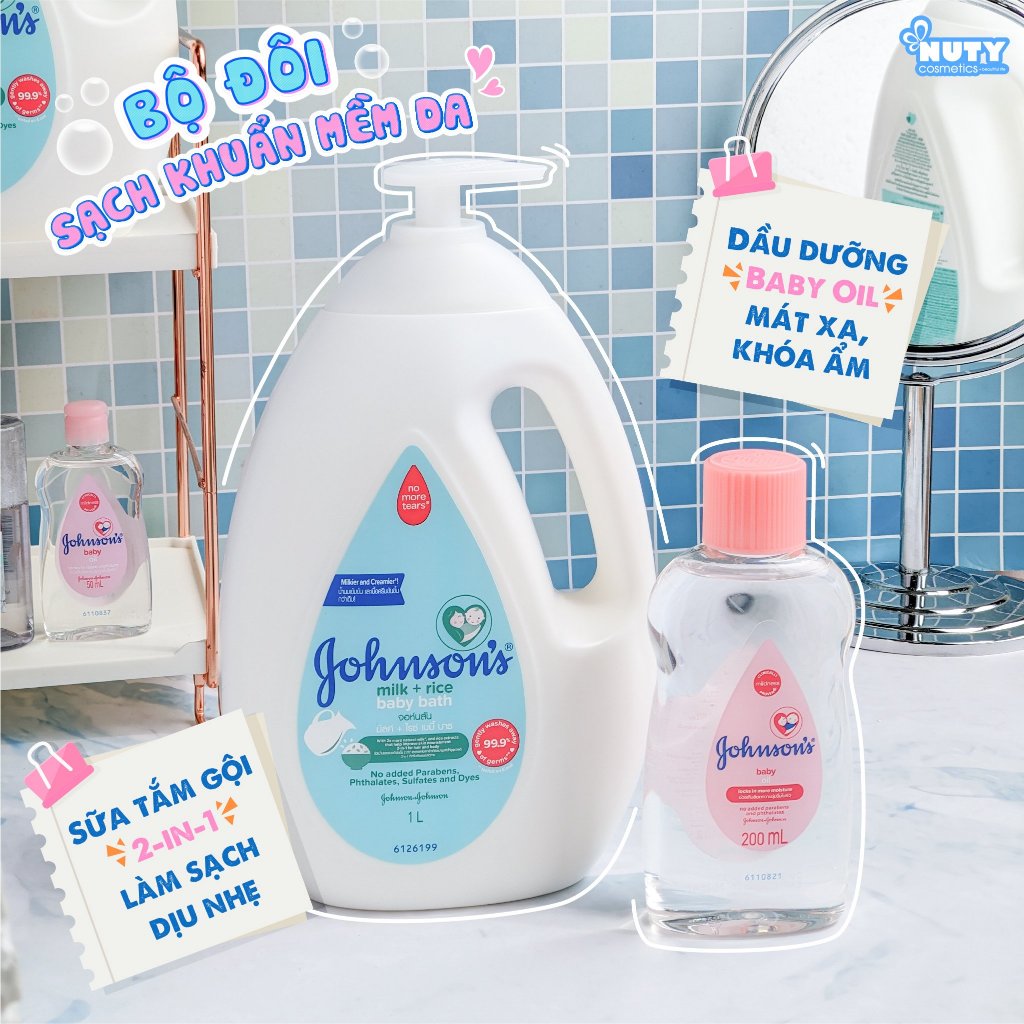 Sữa Tắm Johnson’s Milk+Rice Baby Bath (1000ml)