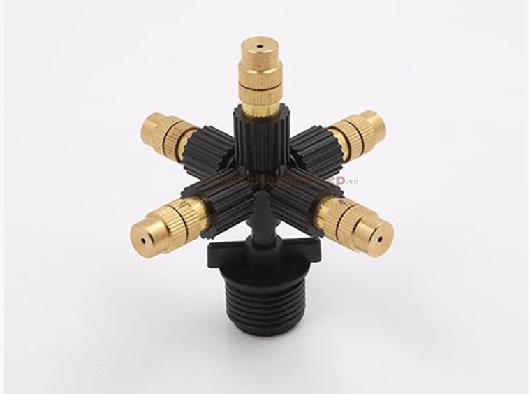 Béc phun sương 05 điểm bằng đồng chân ren 21mm LV09