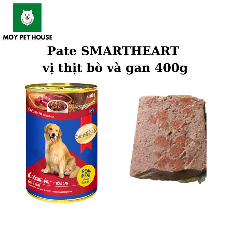 Pate SmartHeart Cho Chó vị Gà + Gan và Bò + Gan Lon 400g - Moypethouse shop