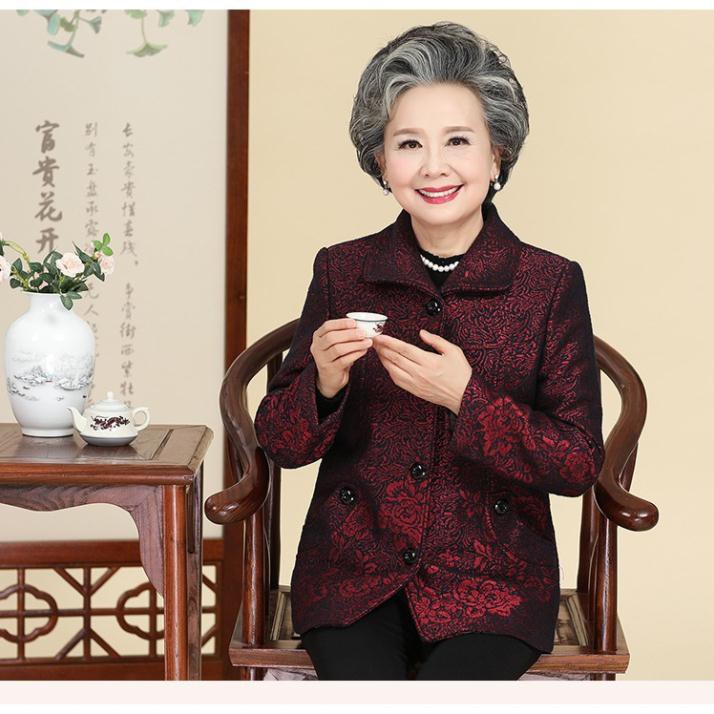 Áo khoác dạ hoa bà cực đẹp
