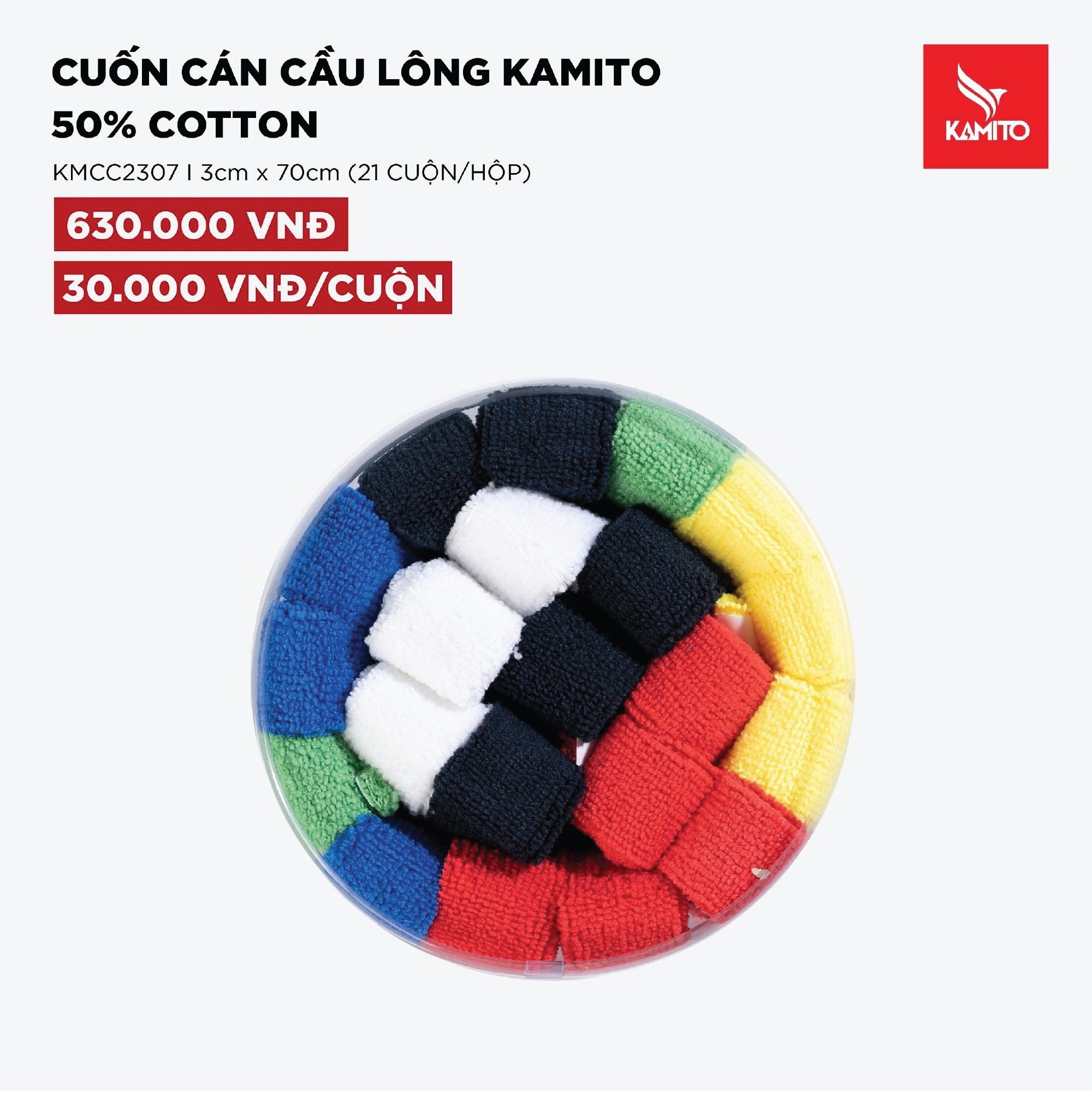 Cuốn Cán Vợt Cầu Lông Kamito Vải Cotton