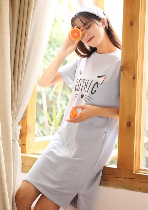 [HCM]ĐẦM SUÔNG IN HÌNH MÈO GOTHIC DỄ THƯƠNG