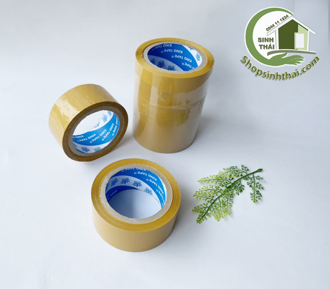 [HCM]Cuộn băng keo vàng đục dán hàng dán thùng - cuộn lớn 5 phân - mic 50 siêu dai cuộn 200gr