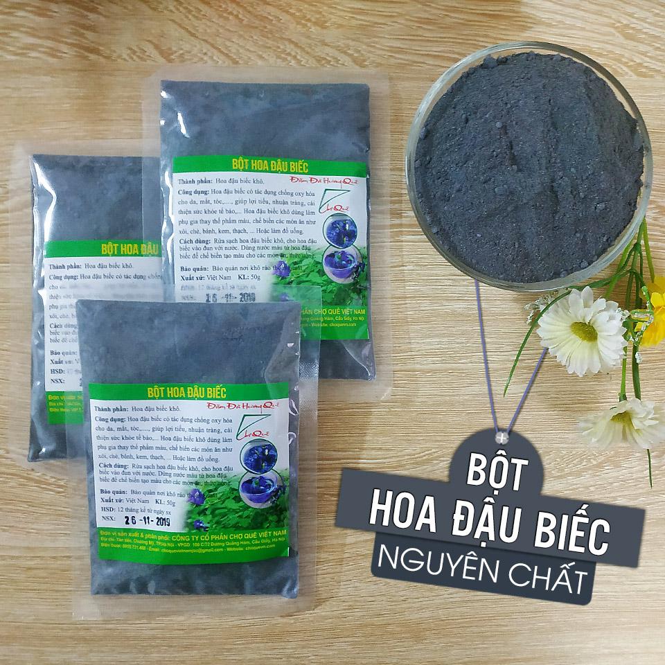2 Gói Bột Hoa Đậu Biếc 100g Chợ Quê