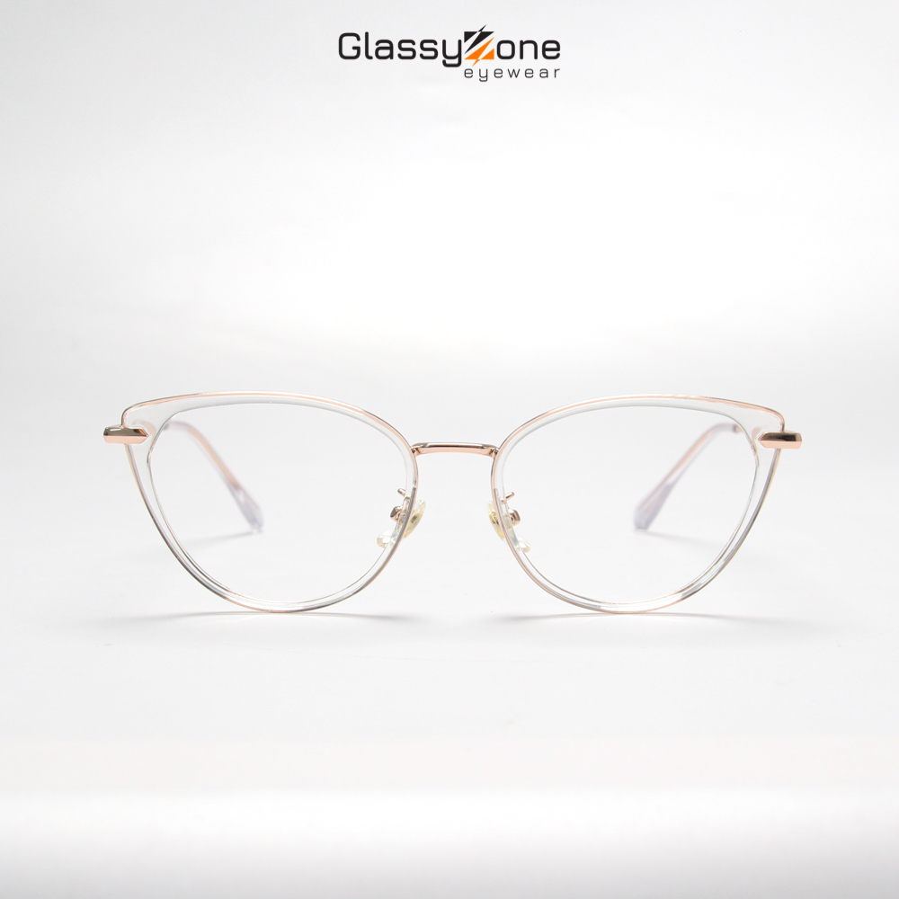 Gọng kính cận, Mắt kính giả cận kim loại Form Mắt Mèo Nữ S11916- GlassyZone