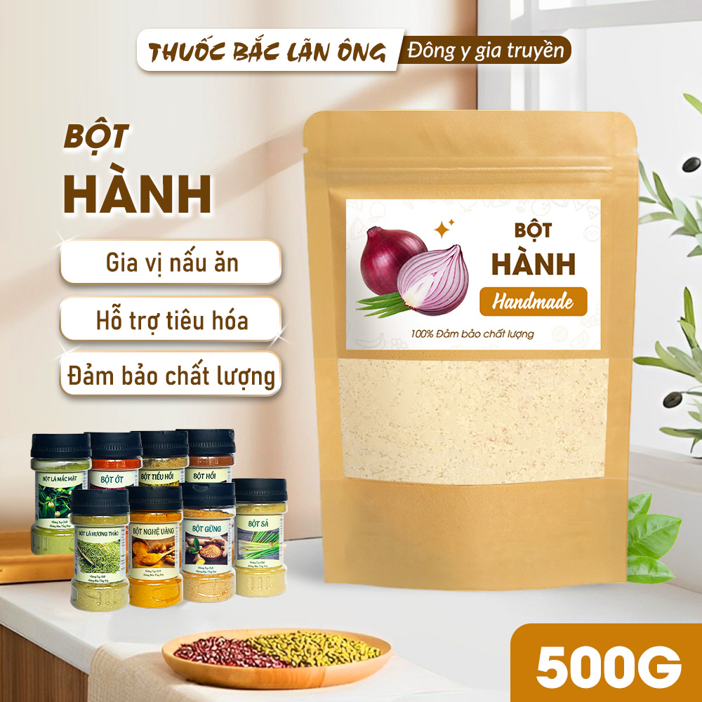 Bột hành tím nguyên chất 500g (Bột hành ta, gia vị tẩm ướp thực phẩm thơm ngon)