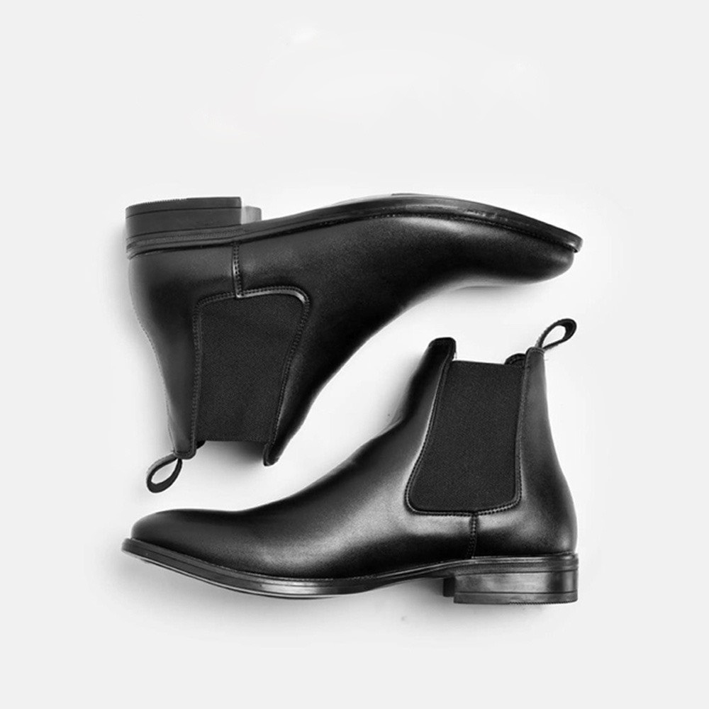 Giày cao cổ chellsea Boots da mềm đế cao khâu đế
