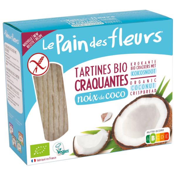 Bánh quy giòn CRACKER diêm mạch, quả sung, dừa, hạt lanh hữu cơ Organic Crispbread Quinoa hiệu Le Pain des Fleurs 150g