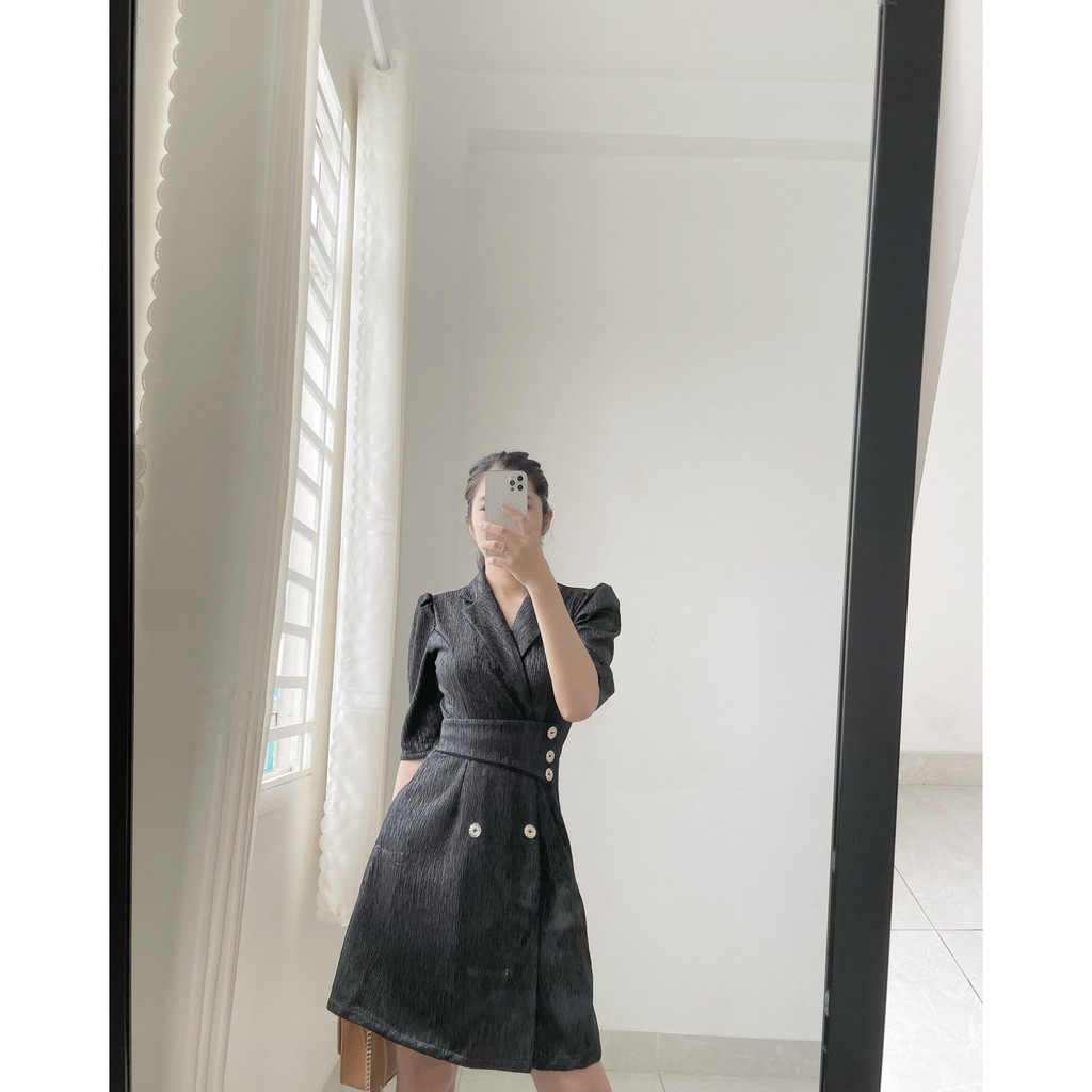 Đầm vest gấm công sở [HÀNG CAO CẤP]
